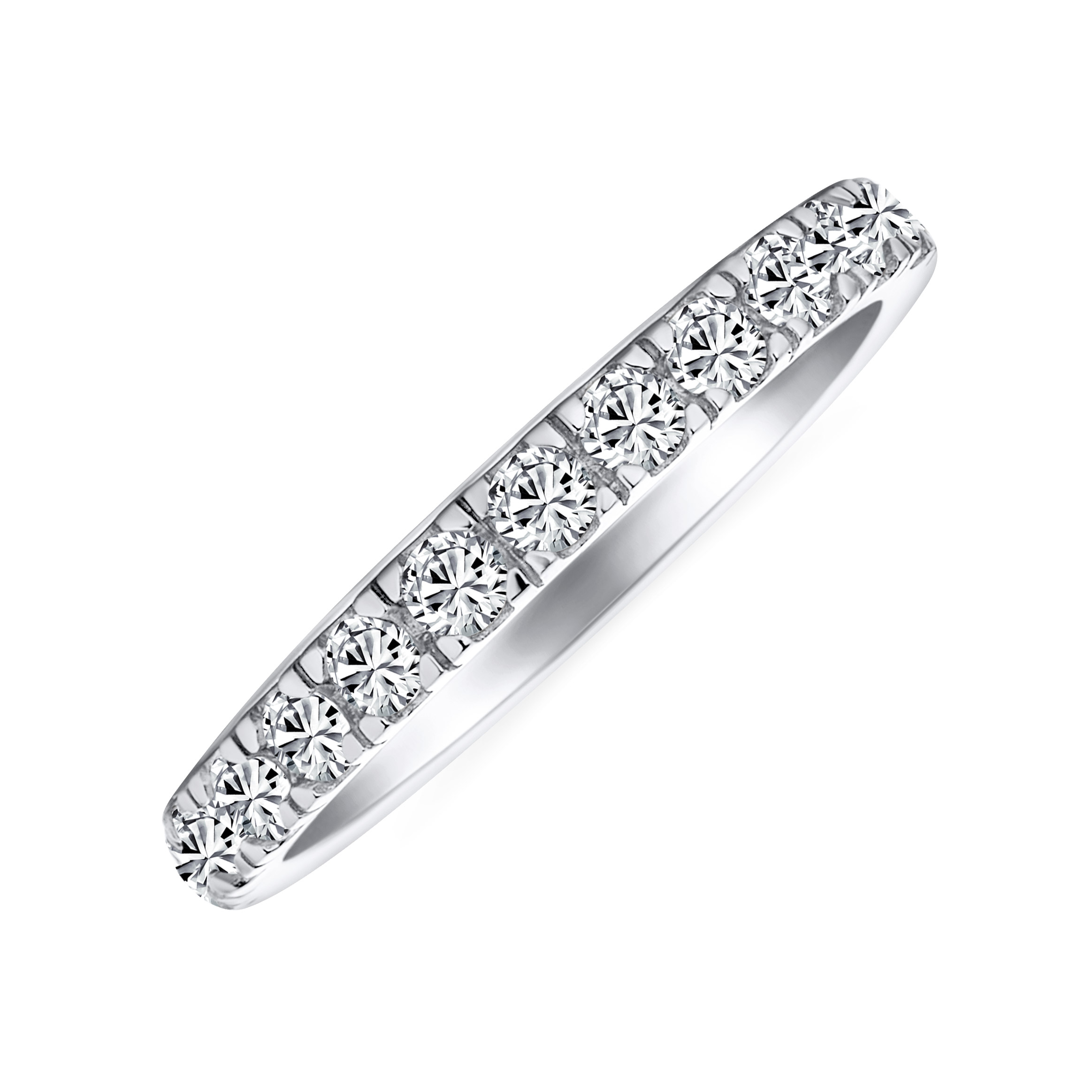 Sz 8 Sterling Silver 2MM Eternity Rope Wedding Band Ring - Walmart.com