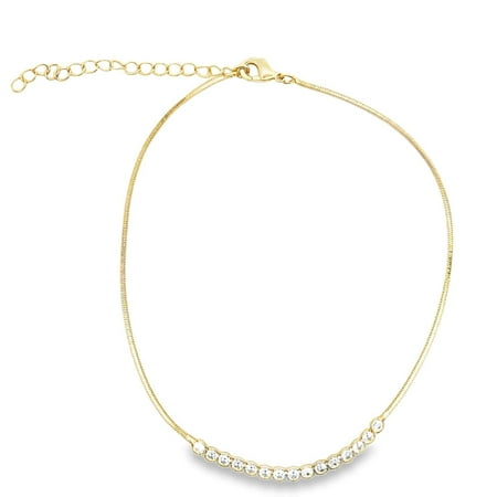 Round CZ Stone Amid Mouse Tail Anklet