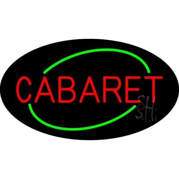 Round Cabaret LED Neon Sign 13 x 24 - inches Black Square Cut Acrylic Backing, with Dimmer - Premium built indoor Sign for Strip Club, Dance club, Dcor, Bar.