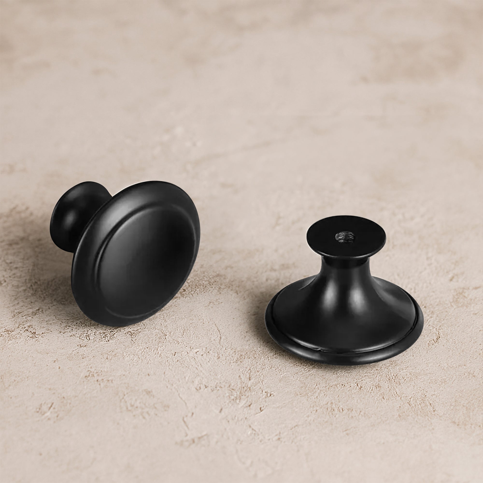 Round Cabinet Knobs – 1.06 Inch Gold/Black Drawer Pulls, Modern Matte Finish, Kitchen, Bathroom, Closet, and Furniture Hardware