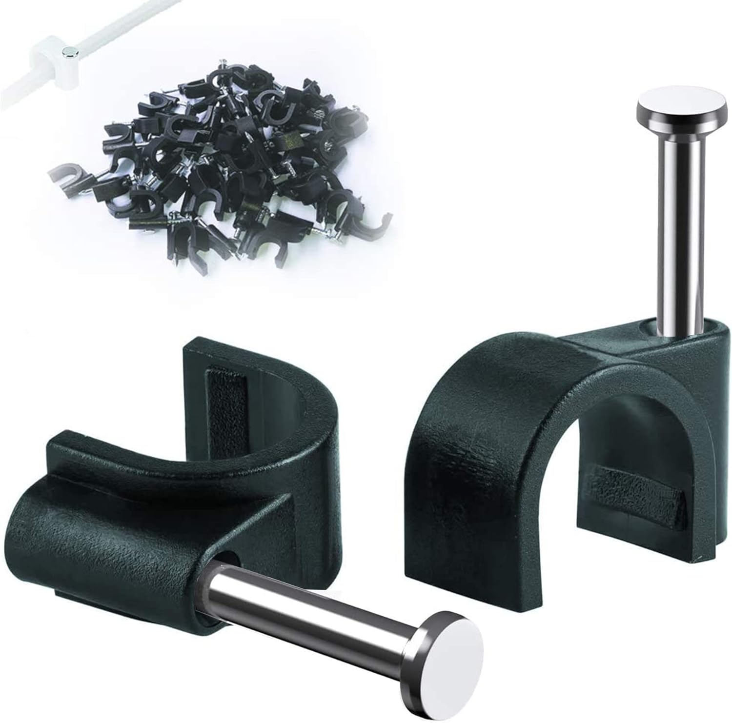 Round Cable Clips, 100Pcs 6MM Electrical Cable Wall Clips for Organizing Electric Wires and