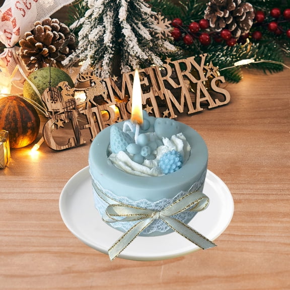 Round Cake Aromatherapy Candle, Cupcake Shape Soy Wax Candle, Holiday Gift Ornament, Birthday Party Table Decoration for Home Celebration