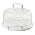 thumbnail image 1 of Round Cake Carrier with Lid, 10-Inch Portable Cake Holder & Cupcake Container, BPA-Free Cake Storage Box with Handles, Two-Sided Base for Dessert Cookies Nuts and Fruits, 1 of 4