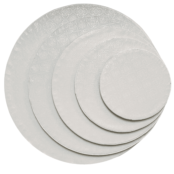 Round Cake Drums 12 Inches Pack of 6 - Rigid and Sturdy 1/2 Inch Thick Ribbon Wrapped Edges (6, White)