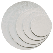 Round Cake Drums 14 Inches – Pack of 6 - Rigid and Sturdy 1/2 Inch Thick – Paper Ribbon Wrapped Edges (6, White)