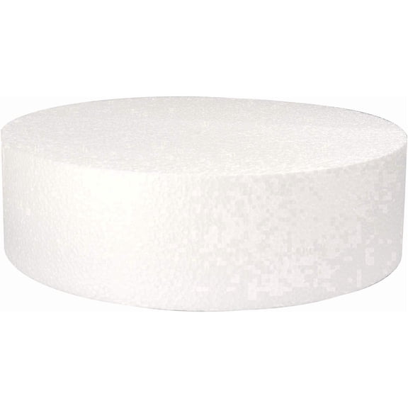 Round Cake Dummy Styrene, 10" x 3", White Foam Cake Decorating Display for Cake Decorating Practice and Bakery Supplies