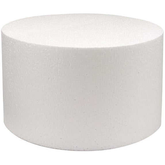 Round Cake Dummy, Styrene - 12 Inch Diameter x 6 Inch High