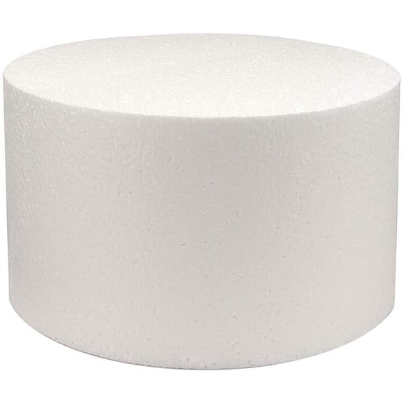 O'Creme Round Cake Dummy, 14" x 6", Polystyrene Foam Display for Cake Decorating Practice and Bakery Supplies