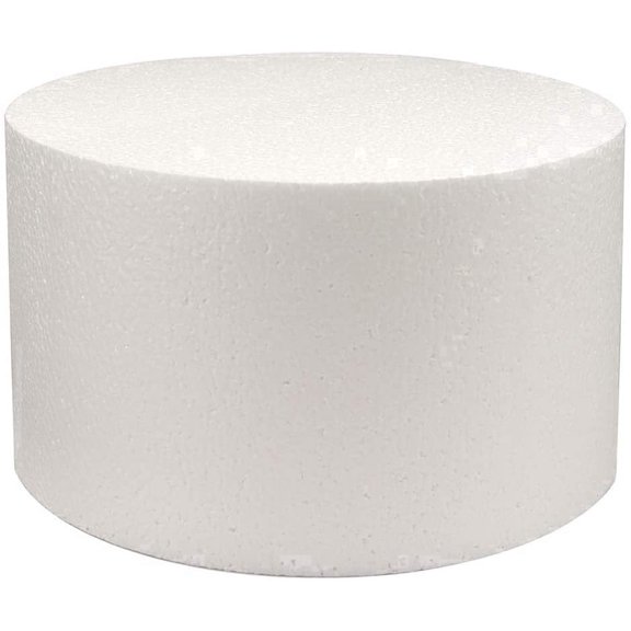 O'Creme Round Cake Dummy, 14" x 6", Polystyrene Foam Display for Cake Decorating Practice and Bakery Supplies