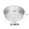 thumbnail image 1 of Round Cake Mold/Mould Professional Nonstick Aluminum Coated Set  Removable Base Cake Tray Baking Tools Pan Kitchen Accessories (12 inch), 1 of 7