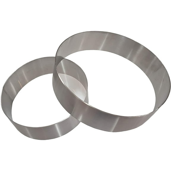 Round Cake Mold/Pastry Ring, S/S, Heavy Gauge Set of 2. (6"x2" & 8"x2")