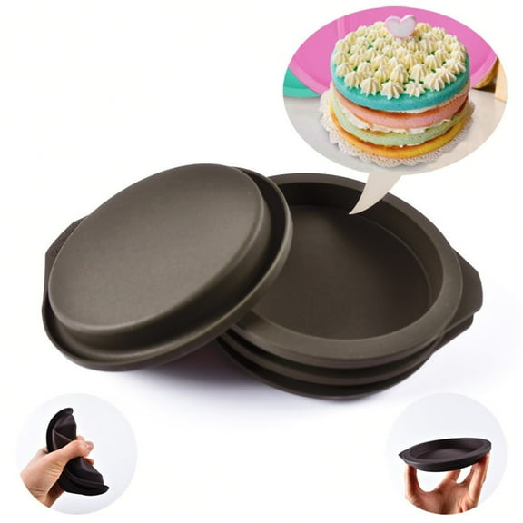 Round Cake Pan 4 Inch Nonstick Bakeware | Food Grade Silicone Baking Tray | Flexible Multifunctional Fruit Cake Mold | Easy Release | Dishwasher Safe | Reusable | 1 Pack