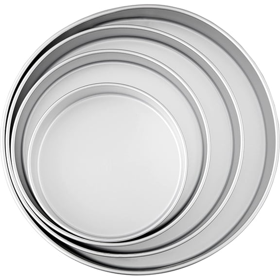 Round Cake Pan Set, 4-Piece for Layered Cakes, Durable, Even Heating, Rust-Resistant, Professional Bakeware, 8, 10, 12 Inch