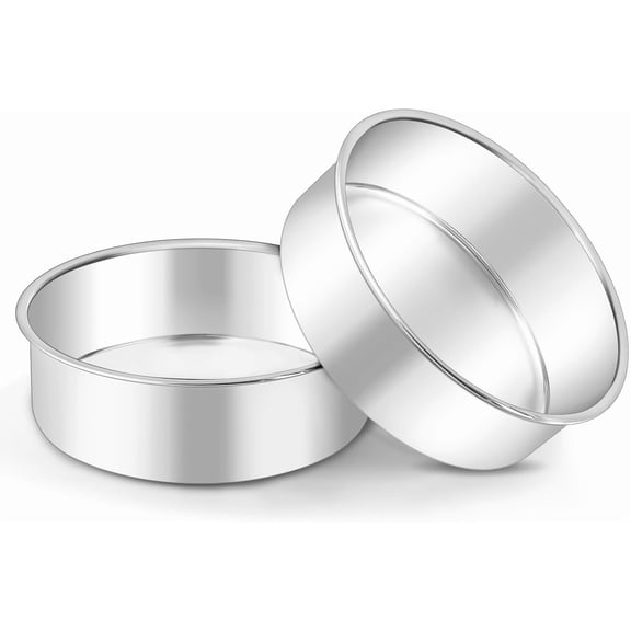 Round Cake Pans Set of 2, 6 Inch Round Layer Cake Tins for Baking, Stainless Steel Round Baking Pan, Bakeware for Oven & Dishwasher, Non Toxic & Heavy Duty