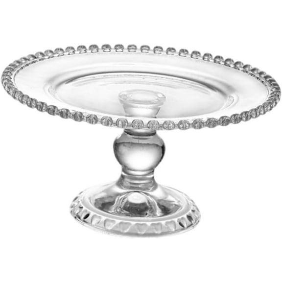 Round Cake Platter Crystal Glass Fruit Plate European Style Serving Tray Kitchen Counter Fruit Bowl Afternoon Tea Tray