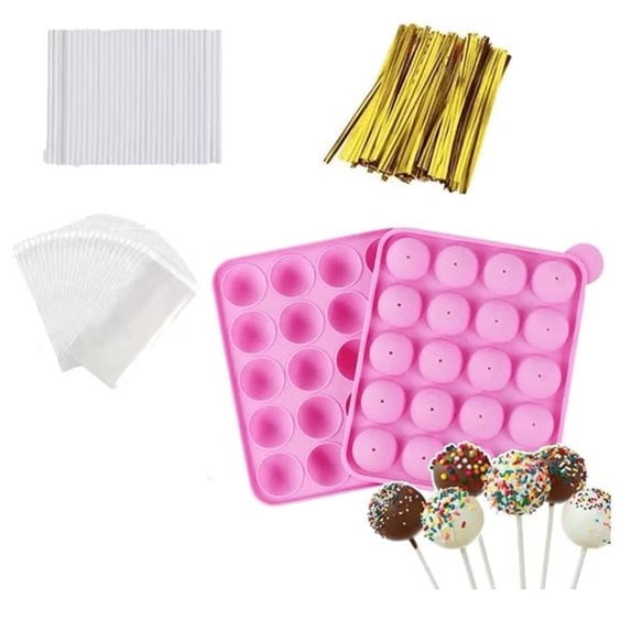 Round Cake Pop Mold Maker Baking Kit Silicone Lollipop Shapes Molds Candy Making Kit