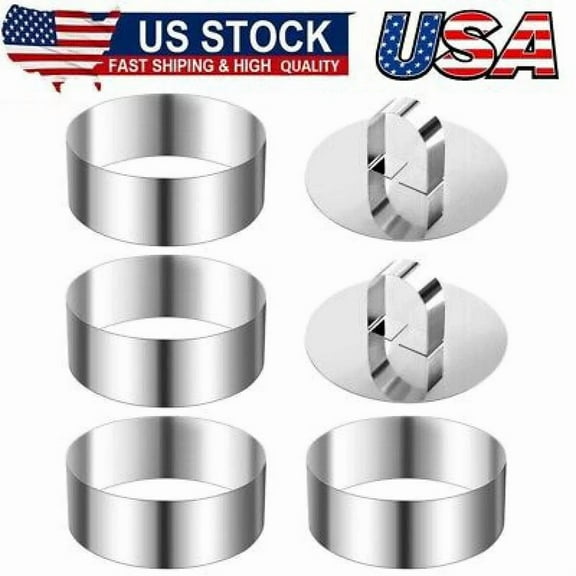 Round Cake Ring Mold,Stainless Steel Ring Molds For Cooking,Cookie Rings Baking