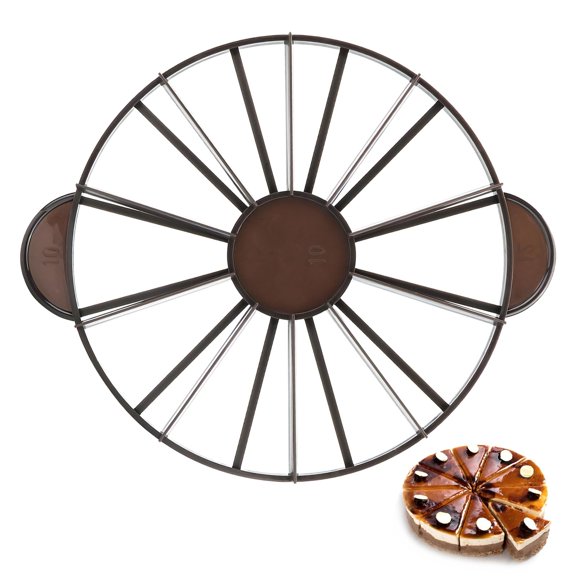Round Cake Slice & Pie Slicer Marker 10 or 12 Slices Double Sided Cake Divider Brown Plastic