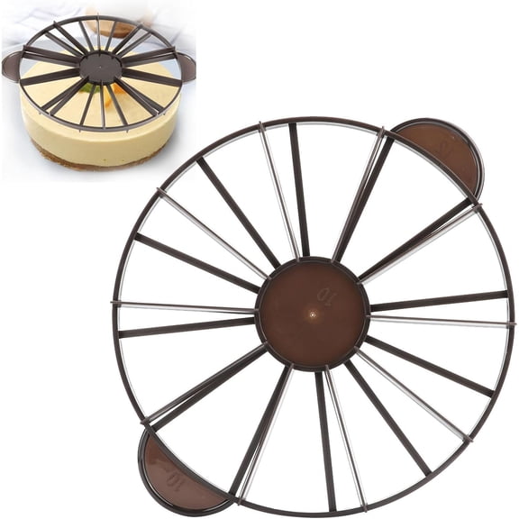 Round Cake Slice & Pie Slicer Marker, Cake Divider, Cake Cheesecake Cutter with Handle for Pastry Baking, Double Sided Cake Portion Marker, 10 or 12 Slices-Works for Cakes Up To 16-Inches Diameter