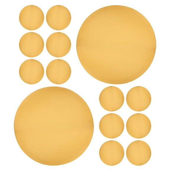 KALLORY Cake Board Round Reusable for Bakers Golden Corrugated Paper 20 Pcs