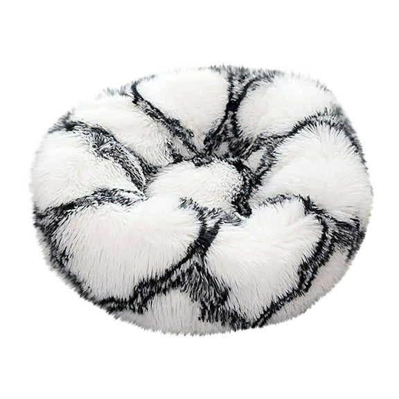 Round Calming Dog Sleeping Bed, Raised Rim Security Support Structure, Waterproof Dirt Resistant Bottom Pad, Super Soft Filling Joint Relief Kennel Nest for Small Medium Large Pets Rest Sleeping