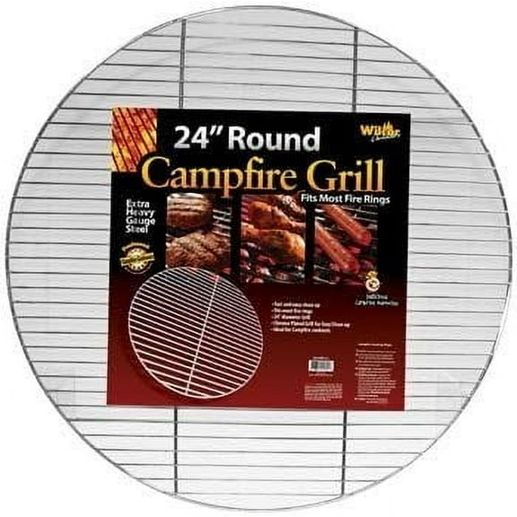 Round Campfire Grill Grid for Fire Rings 24-inch$$Garden & Patio