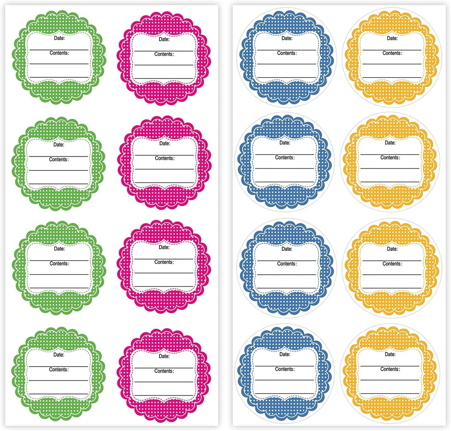 Round Canning Labels,2 inch Containers Labels for Mason Jar Bottles Set of 160 - Walmart.com