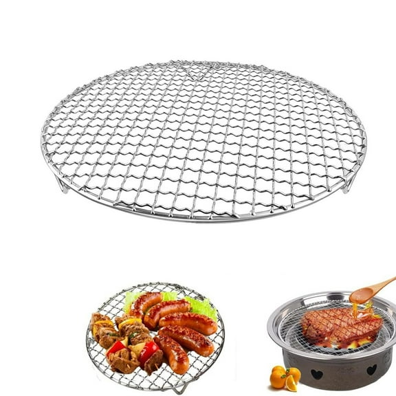 Round Canning Rack with Legs,Tutuviw Heavyweight Cross Wire Steaming Cooling Barbecue Rack,Stainless Steel Wire Baking Rack/Carbon Baking Net/Grill/Pan Grate with Legs (280mm/11")