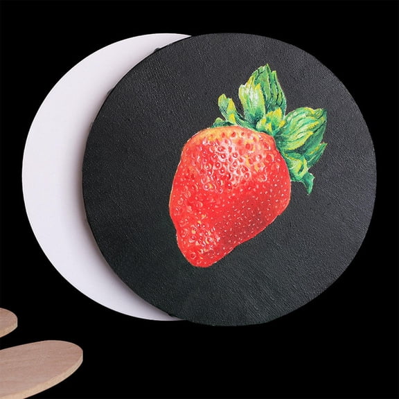 Round Canvas Board Cotton Stretched Drawing Board , Boards for Oil Painting Beginners Painters DIY Supplies , 40cm