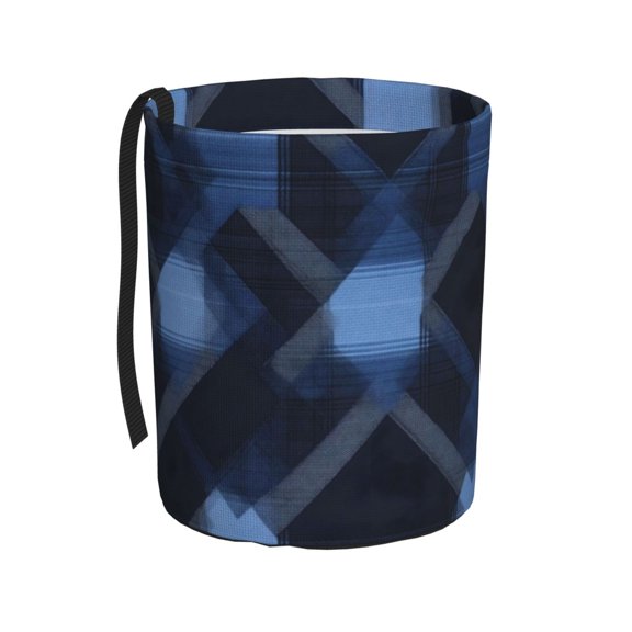 Round Car Trash Can 75.9in Waterproof, Durable, Not Easy To Fade, Easy To Install And Disassemble To Prevent Interior Pollution Argyle Plaid Darkslateblue_2
