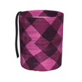 thumbnail image 1 of Round Car Trash Can 7×5.9in Waterproof, Durable, Not Easy To Fade, Easy To Install And Disassemble To Prevent Interior Pollution Argyle Plaid Magenta_2, 1 of 7