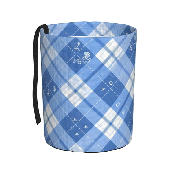 Round Car Trash Can 75.9in Waterproof, Durable, Not Easy To Fade, Easy To Install And Disassemble To Prevent Interior Pollution Blueviolet Moroccan Buffalo Plaid Tartan Check Hand-Drawn Sketch_1