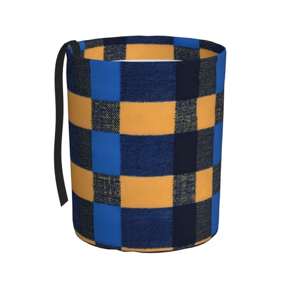Round Car Trash Can 75.9in Waterproof, Durable, Not Easy To Fade, Easy To Install And Disassemble To Prevent Interior Pollution Cornflowerblue Buffalo Plaid Check Tartan Scotland_2