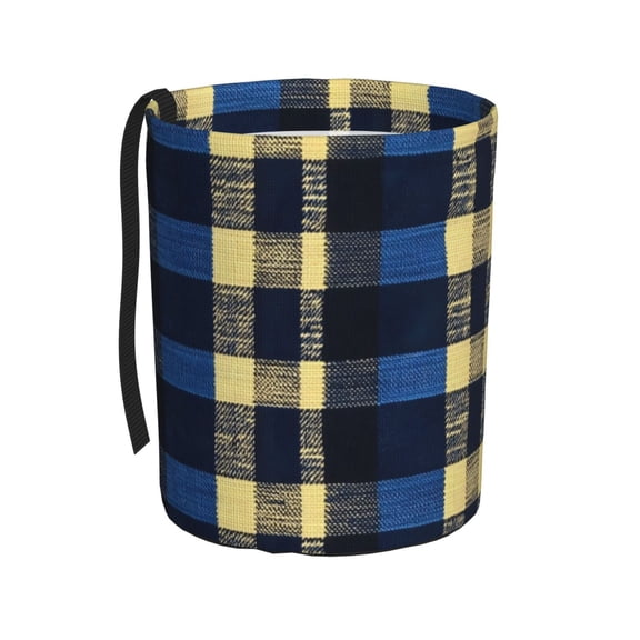 Round Car Trash Can 75.9in Waterproof, Durable, Not Easy To Fade, Easy To Install And Disassemble To Prevent Interior Pollution Cornflowerblue Buffalo Plaid Check Tartan Scotland_3