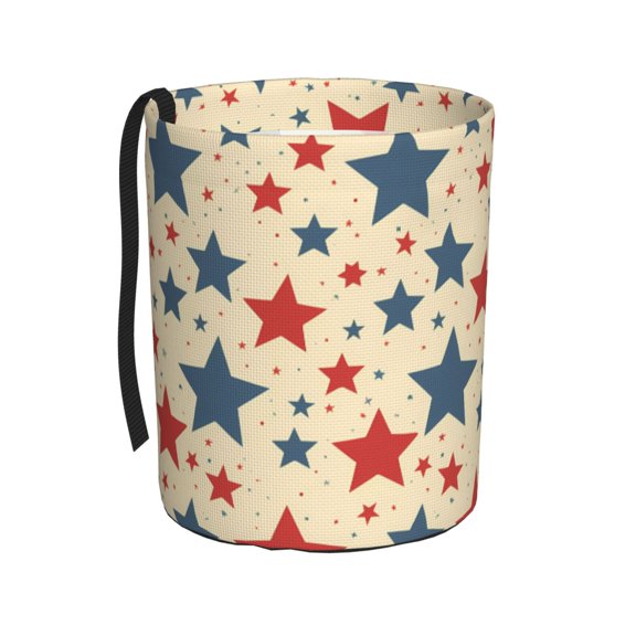 Round Car Trash Can 75.9in Waterproof, Durable, Not Easy To Fade, Easy To Install And Disassemble To Prevent Interior Pollution Independence Day Theme Elements Star (1)