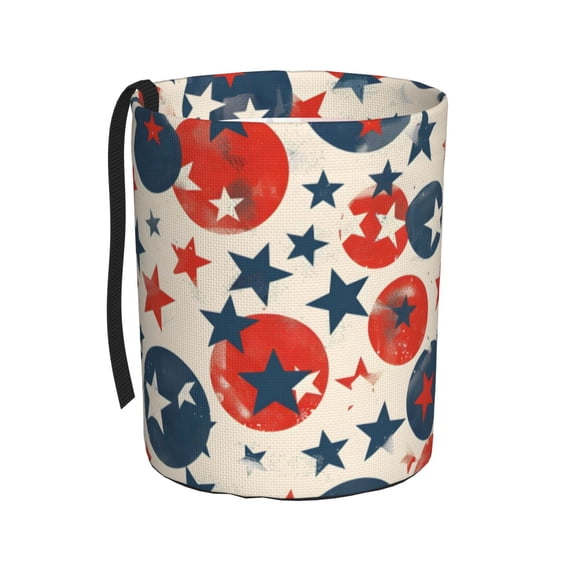 Round Car Trash Can 75.9in Waterproof, Durable, Not Easy To Fade, Easy To Install And Disassemble To Prevent Interior Pollution Independence Day Theme Star (2)