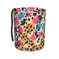 thumbnail image 1 of Round Car Trash Can 7×5.9in Waterproof, Durable, Not Easy To Fade, Easy To Install And Disassemble To Prevent Interior Pollution Leopard Print Pattern Rainbow_1, 1 of 7