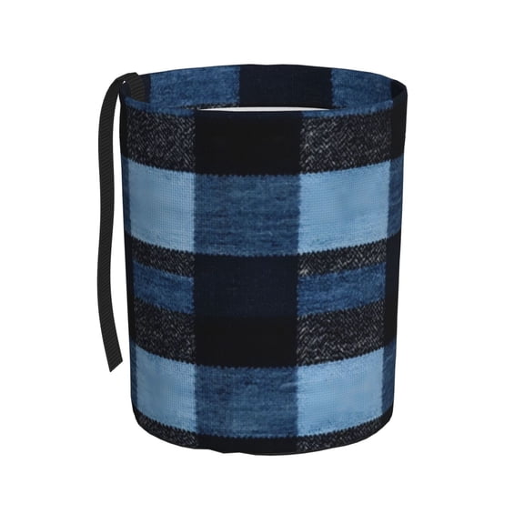 Round Car Trash Can 75.9in Waterproof, Durable, Not Easy To Fade, Easy To Install And Disassemble To Prevent Interior Pollution Midnightblue Buffalo Plaid Check Tartan Scotland_1
