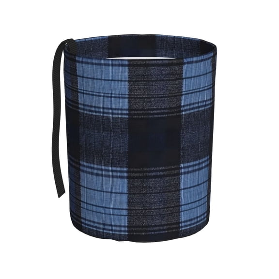 Round Car Trash Can 75.9in Waterproof, Durable, Not Easy To Fade, Easy To Install And Disassemble To Prevent Interior Pollution Midnightblue Buffalo Plaid Check Tartan Scotland_3