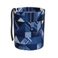 thumbnail image 1 of Round Car Trash Can 7×5.9in Waterproof, Durable, Not Easy To Fade, Easy To Install And Disassemble To Prevent Interior Pollution Midnightblue Geometric Patterns_4, 1 of 6