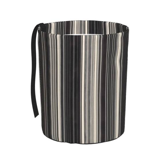 Round Car Trash Can 7×5.9in Waterproof, Durable, Not Easy To Fade, Easy To Install And Disassemble To Prevent Interior Pollution Pale Violet Grey Stripe_1