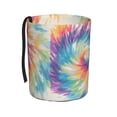 thumbnail image 1 of Round Car Trash Can 7×5.9in Waterproof, Durable, Not Easy To Fade, Easy To Install And Disassemble To Prevent Interior Pollution Silver Tie Dye Background Vibrant Colors And Swirling, 1 of 7