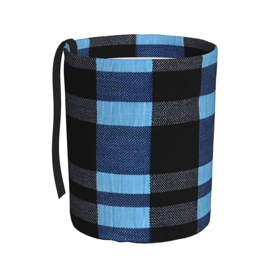 Round Car Trash Can 75.9in Waterproof, Durable, Not Easy To Fade, Easy To Install And Disassemble To Prevent Interior Pollution Slateblue Buffalo Plaid Check Tartan Scotland_3