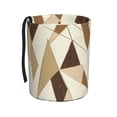 thumbnail image 1 of Round Car Trash Can 7×5.9in Waterproof, Durable, Not Easy To Fade, Easy To Install And Disassemble To Prevent Interior Pollution Tan Geometric Lines_1, 1 of 7