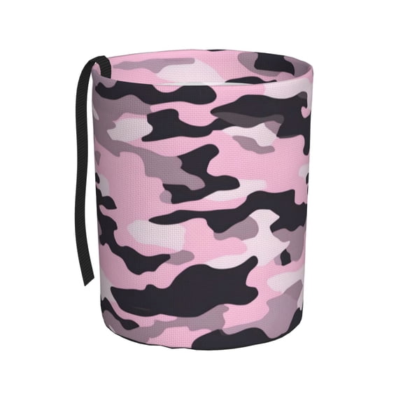 Round Car Trash Can 75.9in Waterproof, Durable, Not Easy To Fade, Easy To Install And Disassemble To Prevent Interior Pollution Texture Military Camouflage Pattern Abstract Pink_4