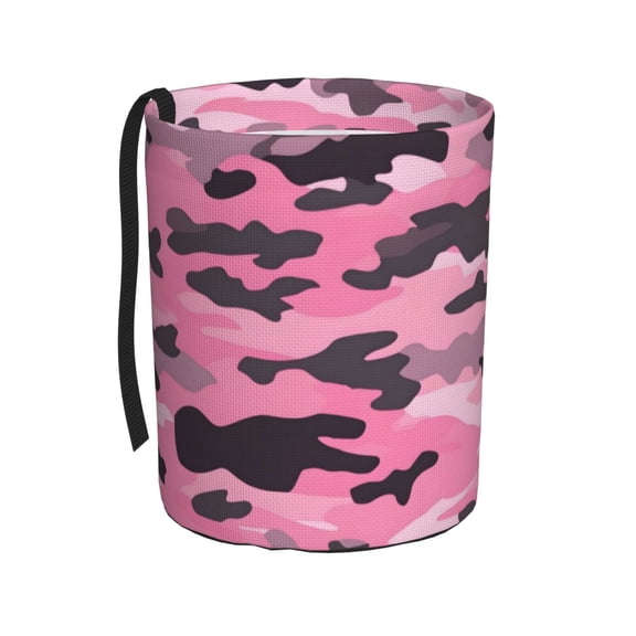 Round Car Trash Can 75.9in Waterproof, Durable, Not Easy To Fade, Easy To Install And Disassemble To Prevent Interior Pollution Texture Military Camouflage Pattern Abstract Pink_1
