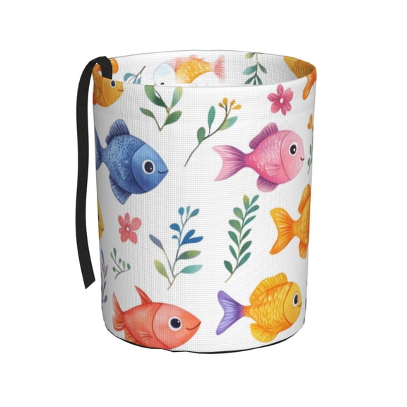 Round Car Trash Can 75.9in Waterproof, Durable, Not Easy To Fade, Easy To Install And Disassemble To Prevent Interior Pollution Cute Fish