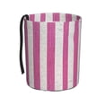 thumbnail image 1 of Round Car Trash Can 7×5.9in Waterproof, Durable, Not Easy To Fade, Easy To Install And Disassemble To Prevent Interior Pollution Pink Stripe_2, 1 of 7
