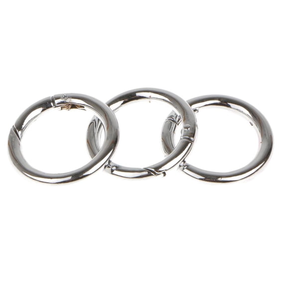 Round Carabiner- 3-Pack Metal O s, Multipurpose Sp Loaded Gate, Round , Hooks, for Key, Buckle, Bags, Purses, , 35mm