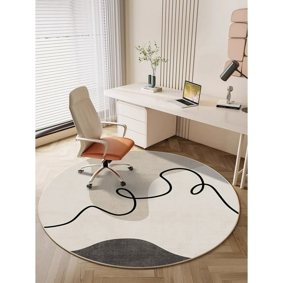 Round Carpet Computer Chair Mat Simple and Thick Study Home Chair E-sports Chair Foot Mat Carpets for Living Room